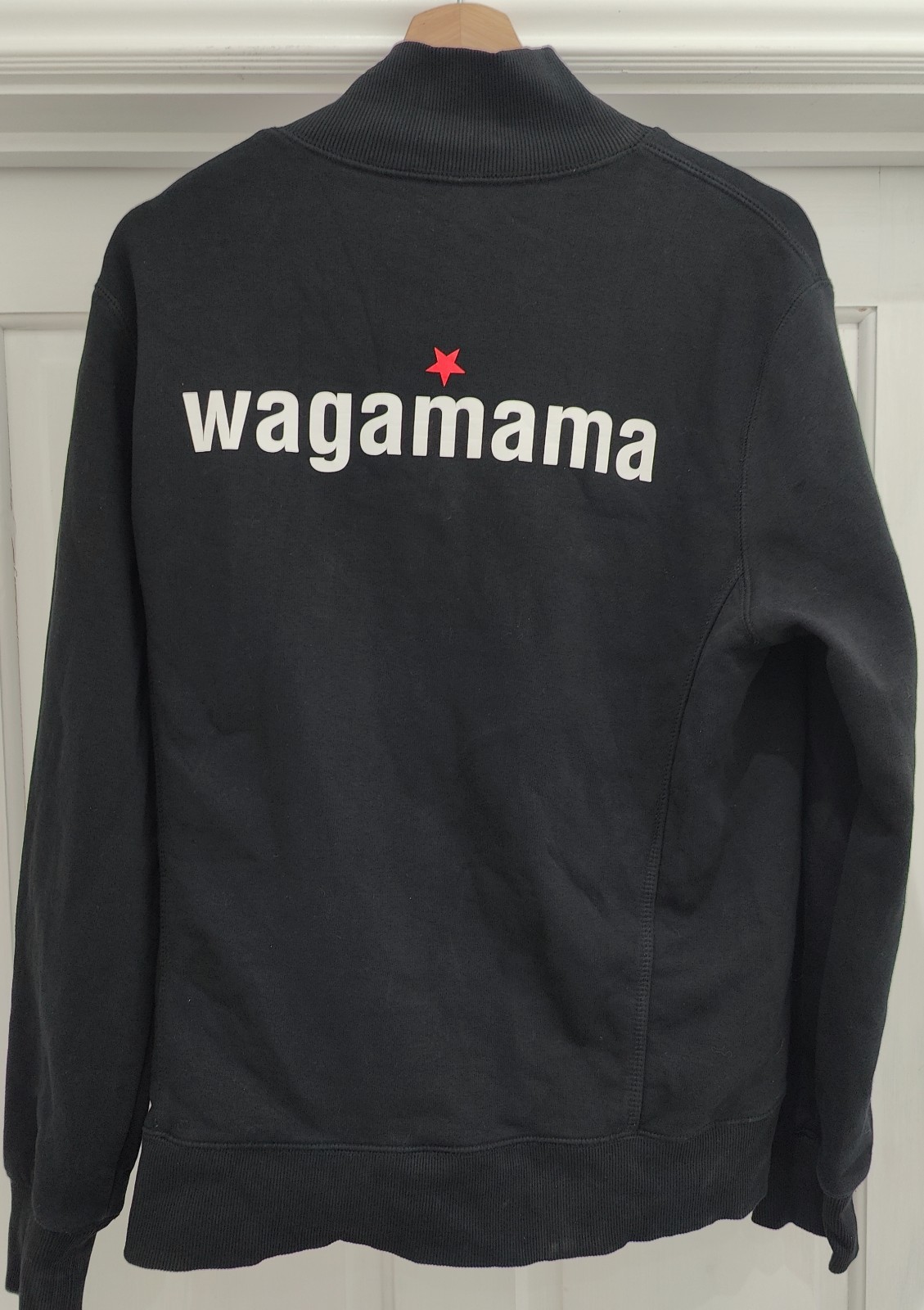 Wagamama Staff Zip Sweatshirt Top Black Fleece Lined Genuine Uniform Size M gallery