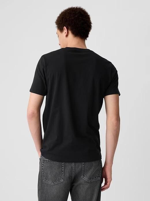 Gap Everyday Soft Shirt Mens Medium Black Basic Crew Neck Cotton Solid Tee NEW gallery
