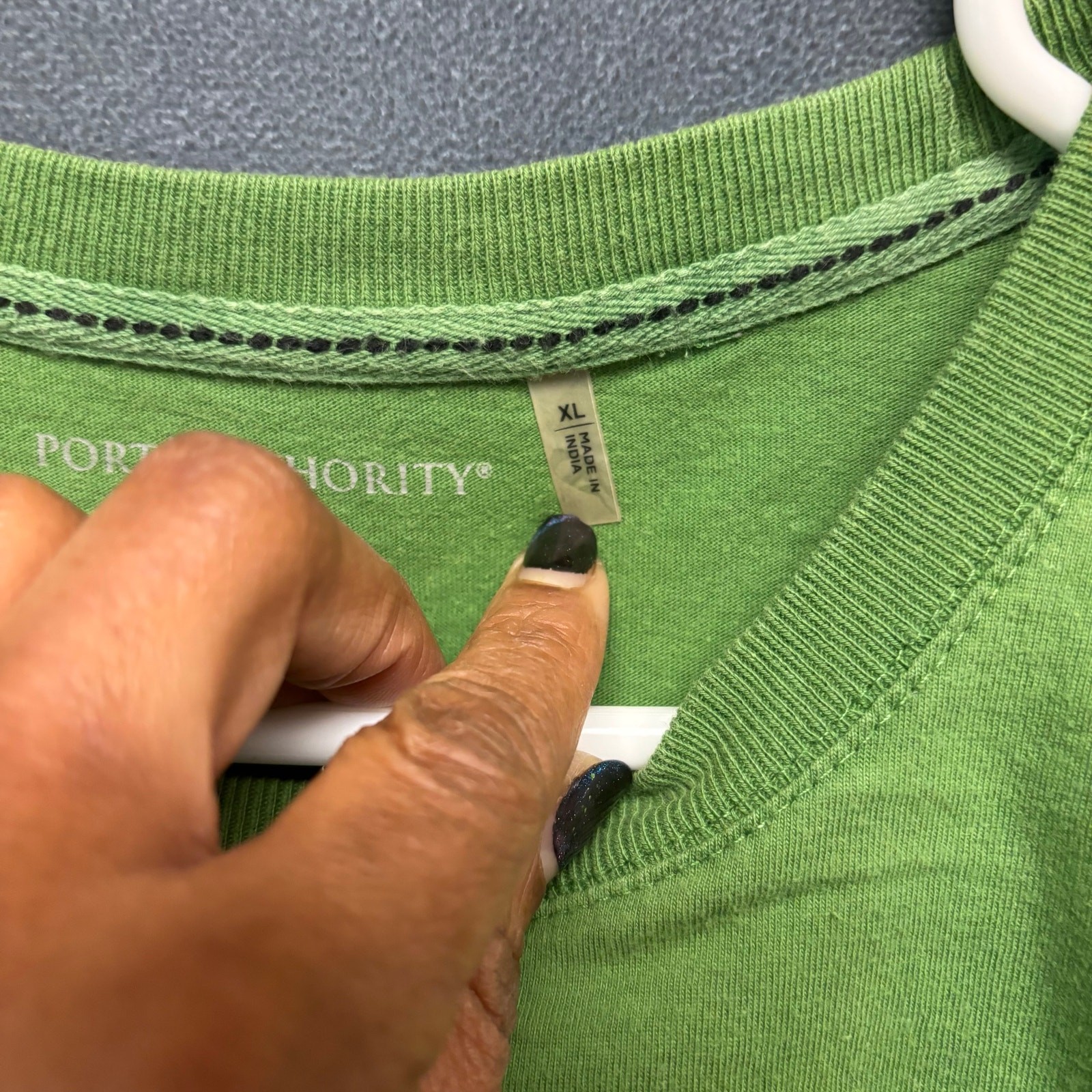Port Authority Chevron Green Tee Shirt Embroidered Logo XL Corporate Merch gallery