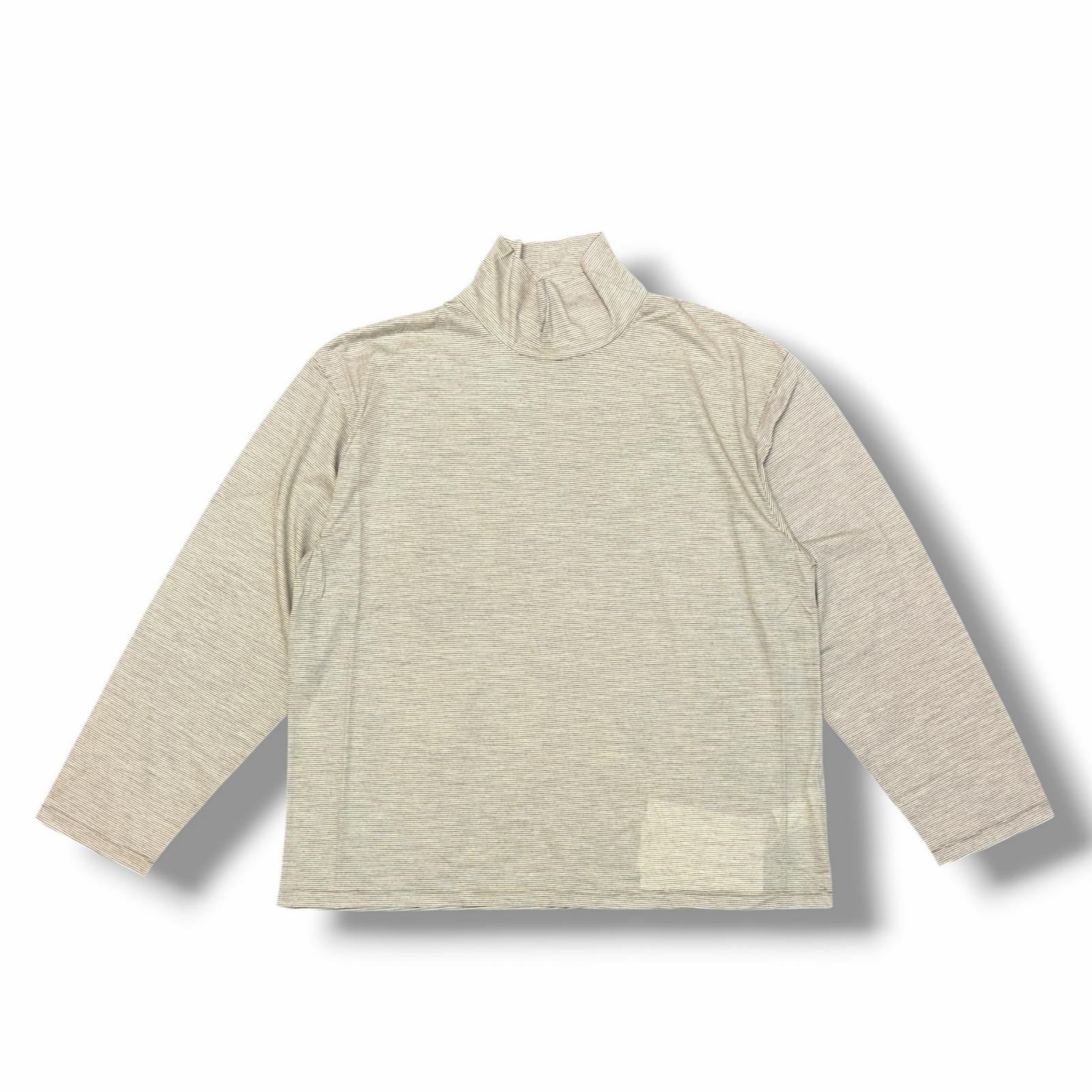 Unused KANEMASA PHIL. 25AW 36G WOOL STRIPE TURTLE NECK beige XL （17578M）