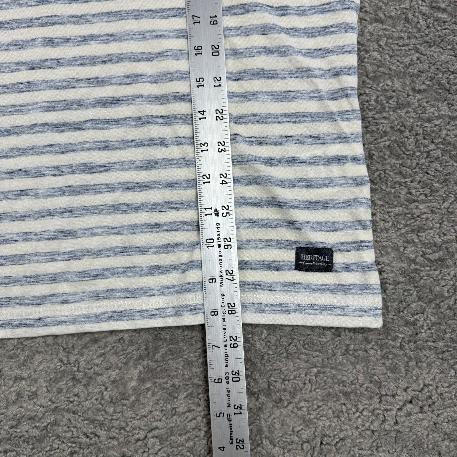 Heritage Report Collection Men XL Matt Striped Henley Shirt Navy White 286430H17 gallery