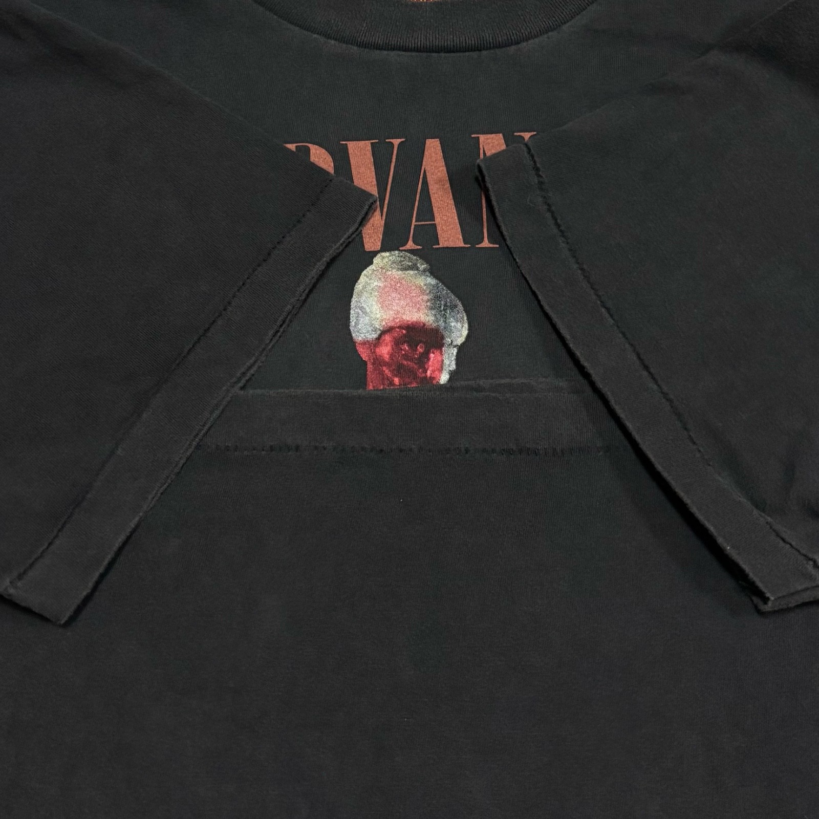 Nirvana In Utero Black Vintage 90s Band Tour Size L Single Stitch Shirt REPRINT gallery