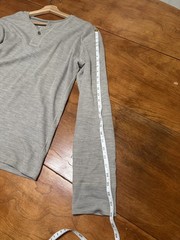 Wool & Prince Large Oatmeal Heather Waffle Henley MSRP $140