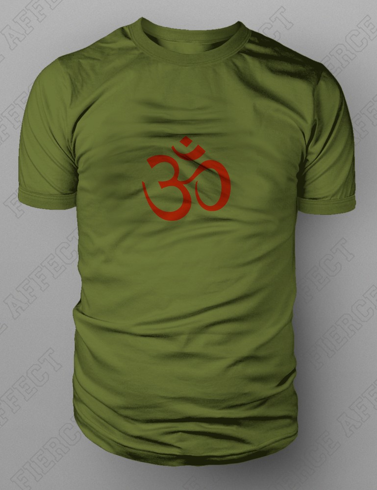 HINDU AUM OM OHM Devanagari symbol T-shirt Hinduism, Buddhism S-XXL Green New