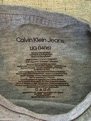 Calvin Klein Jeans Gray Monogram Logo Crewneck T-Shirt Size L (14/16)