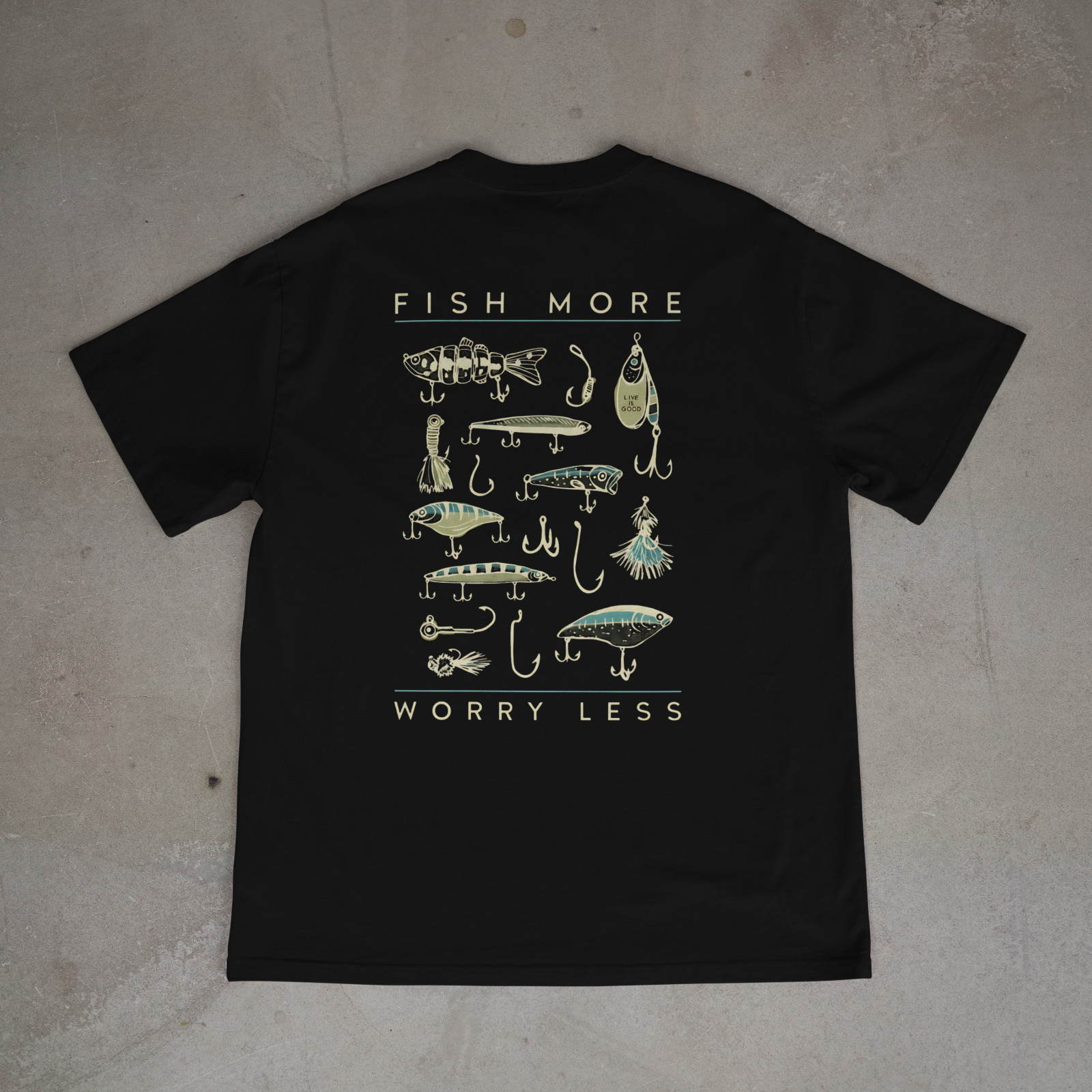 Diversified Portfolio Fishing Lures (on Back) Funny Fisherman T-Shirt gallery
