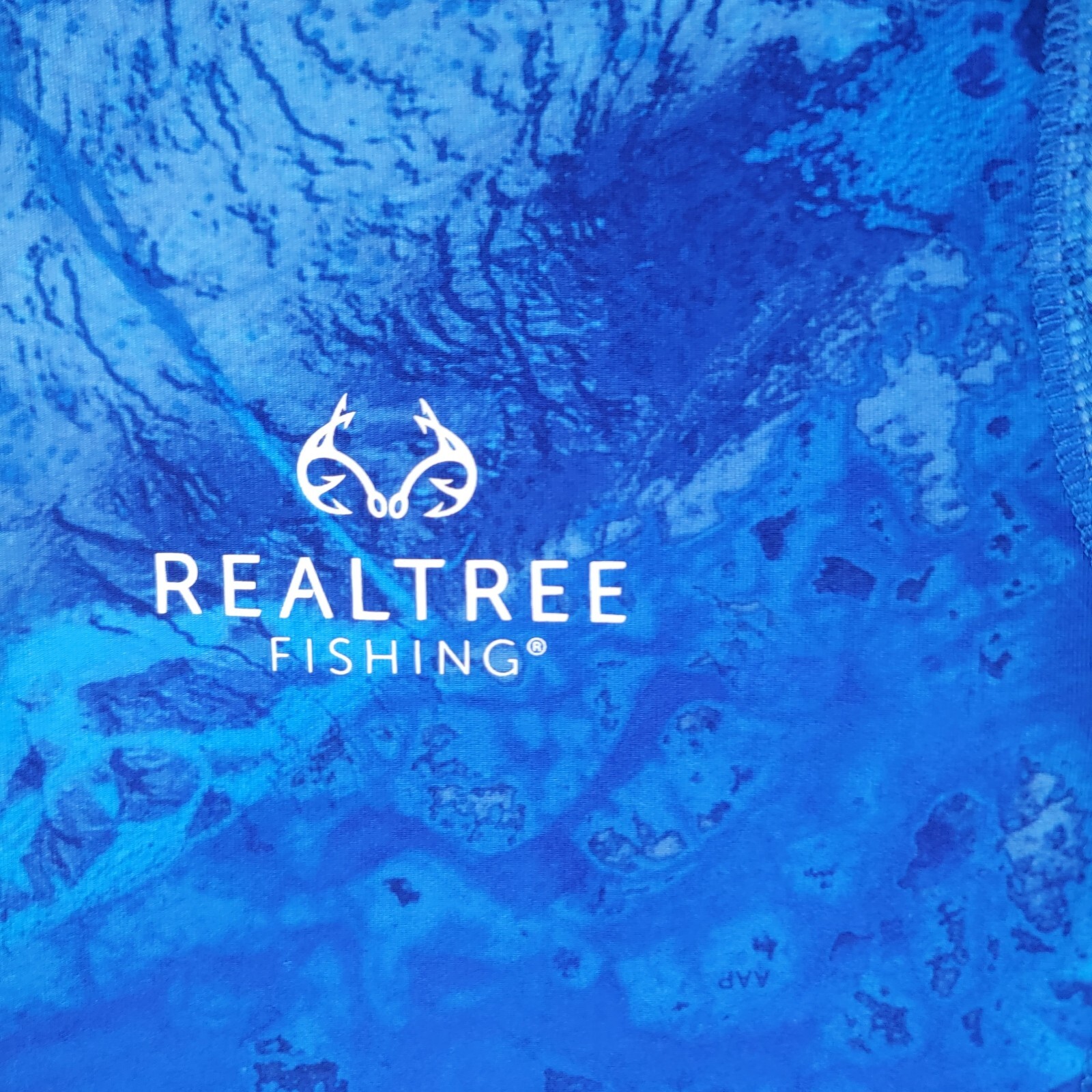 Realtree Fishing Shirt Mens Small Performance Blue Wave Print Hunting Outdoor gallery