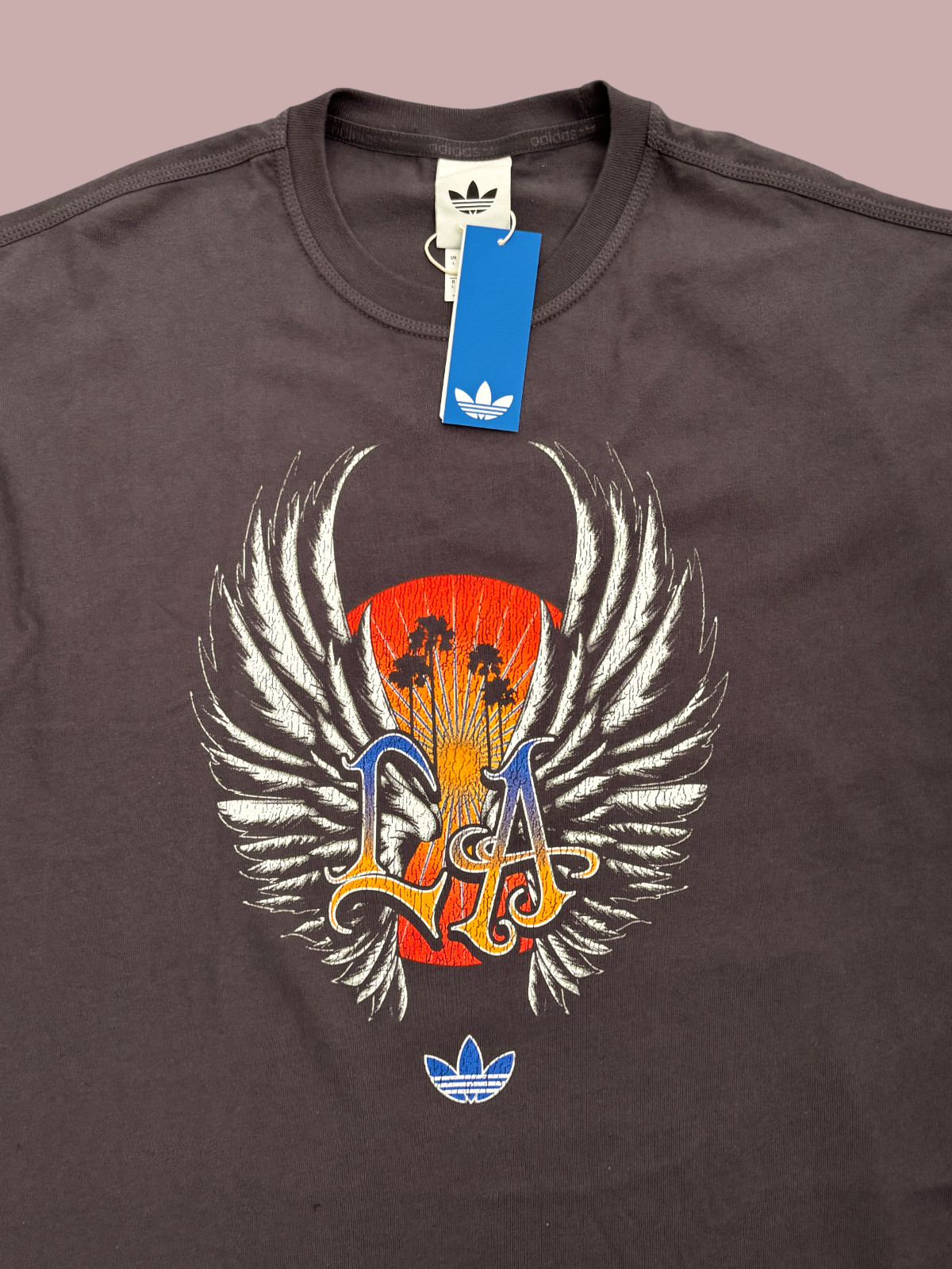 Adidas Originals LA Wings Retro Tee Utility Black Oversized T-Shirt Men's Sz L gallery