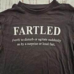 Fartled Definition Crazy Dog Black Funny Short Sleeve Cotton T-Shirt Men’s M