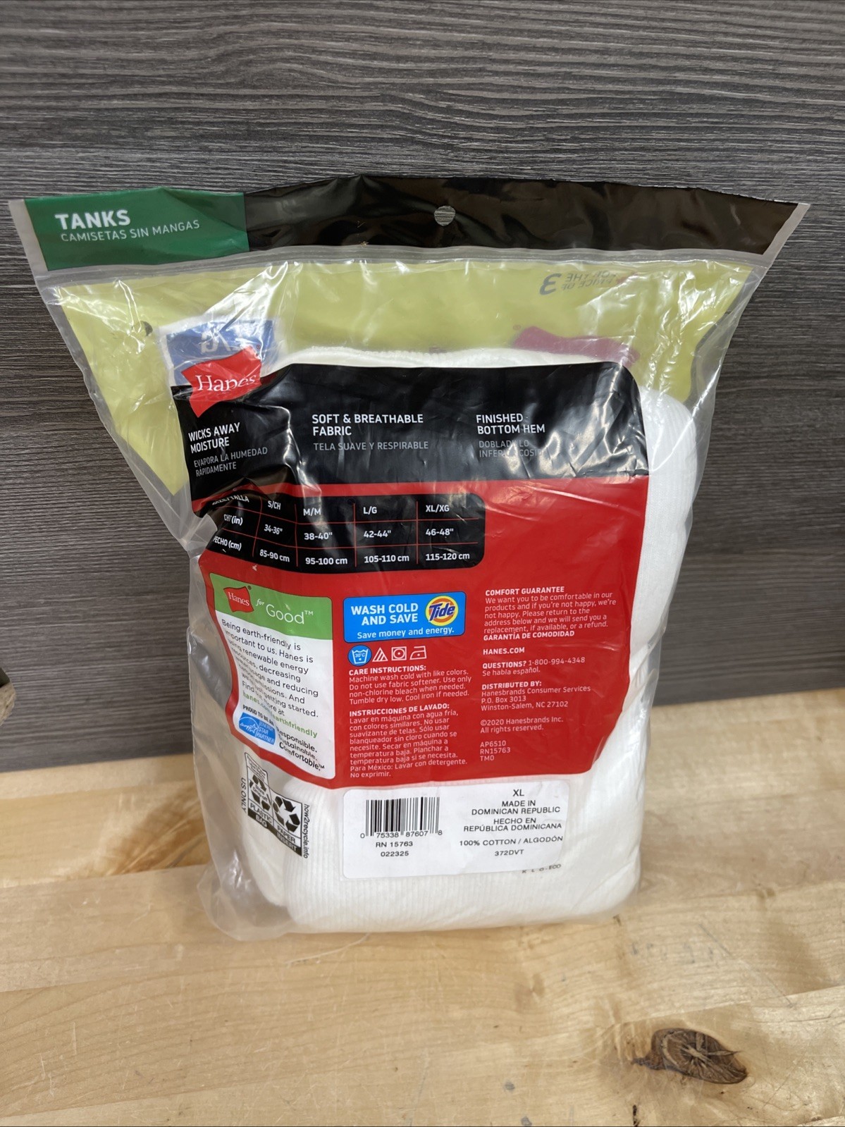 Hanes Men’s Tagless Tanks 4 Pack Size XL New gallery