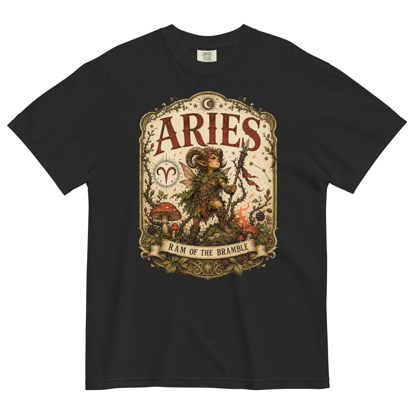 Aries Ram of the Bramble Premium Comfort T-Shirt Goblincore Zodiac Gift Tee S-4X