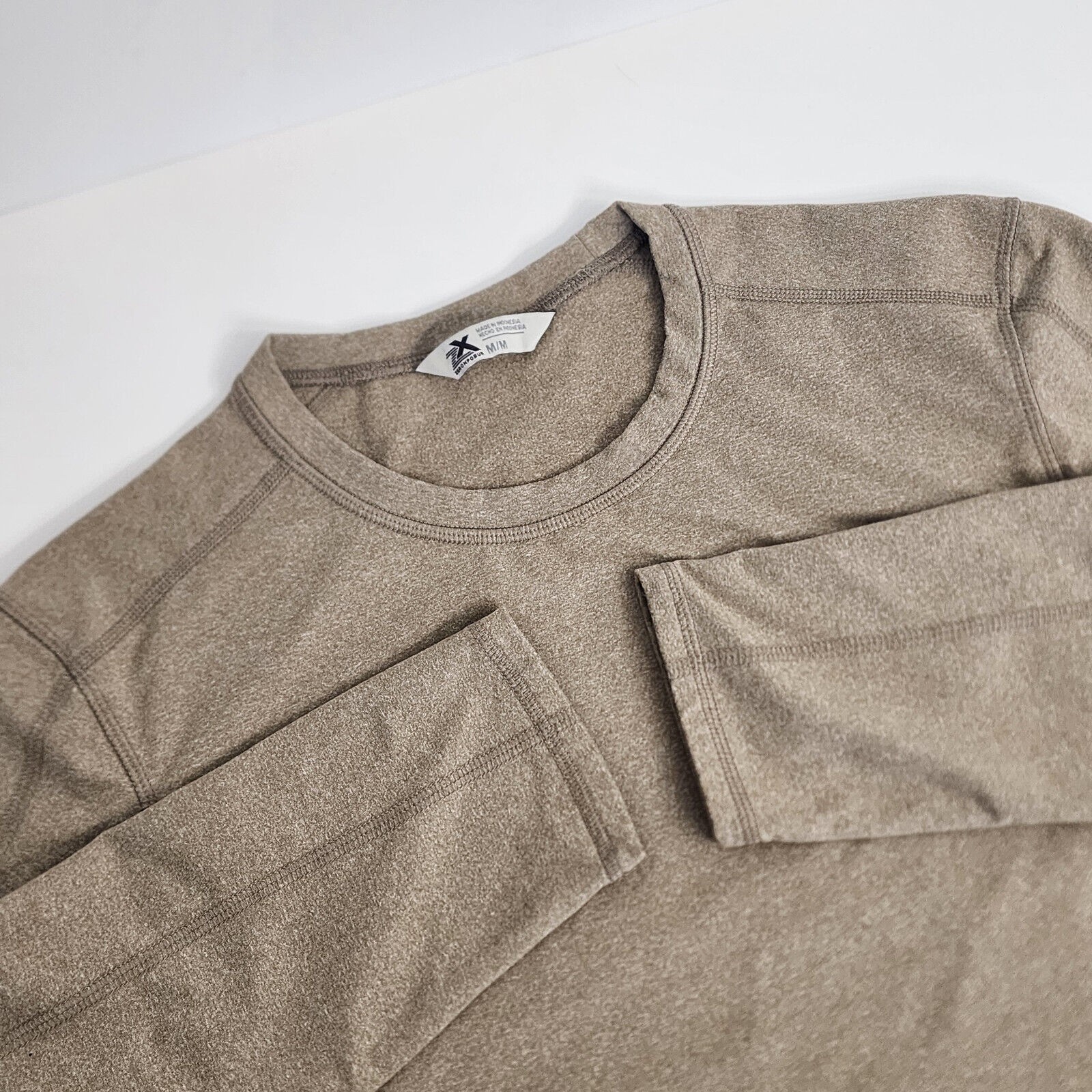 ZeroXposur Shirt Oak Melange Long Sleeve Crew Neck Stretch Mens Medium gallery