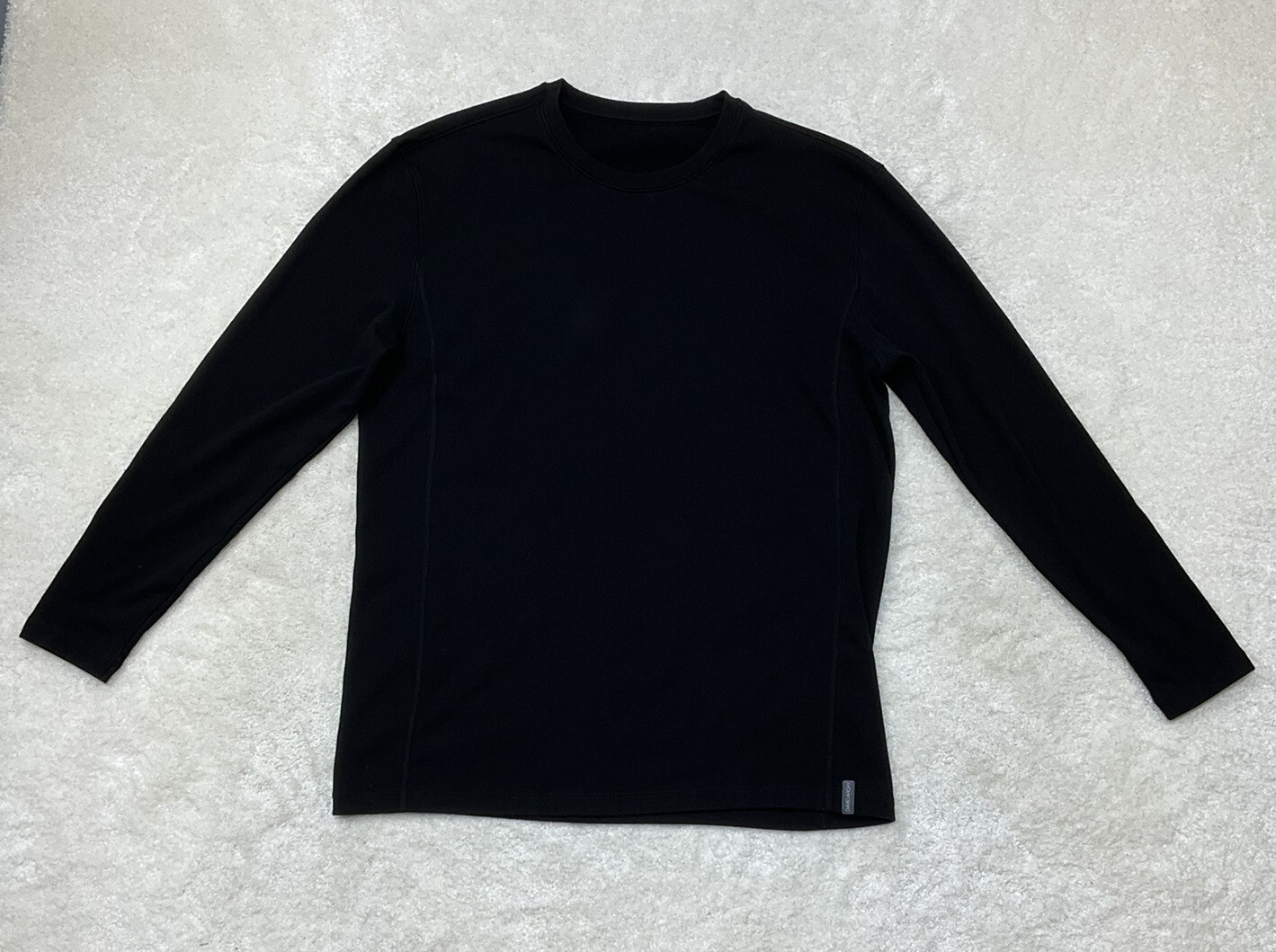 David Archy Mens Size XL Long Sleeve Crew Neck Black Baselayer Shirt