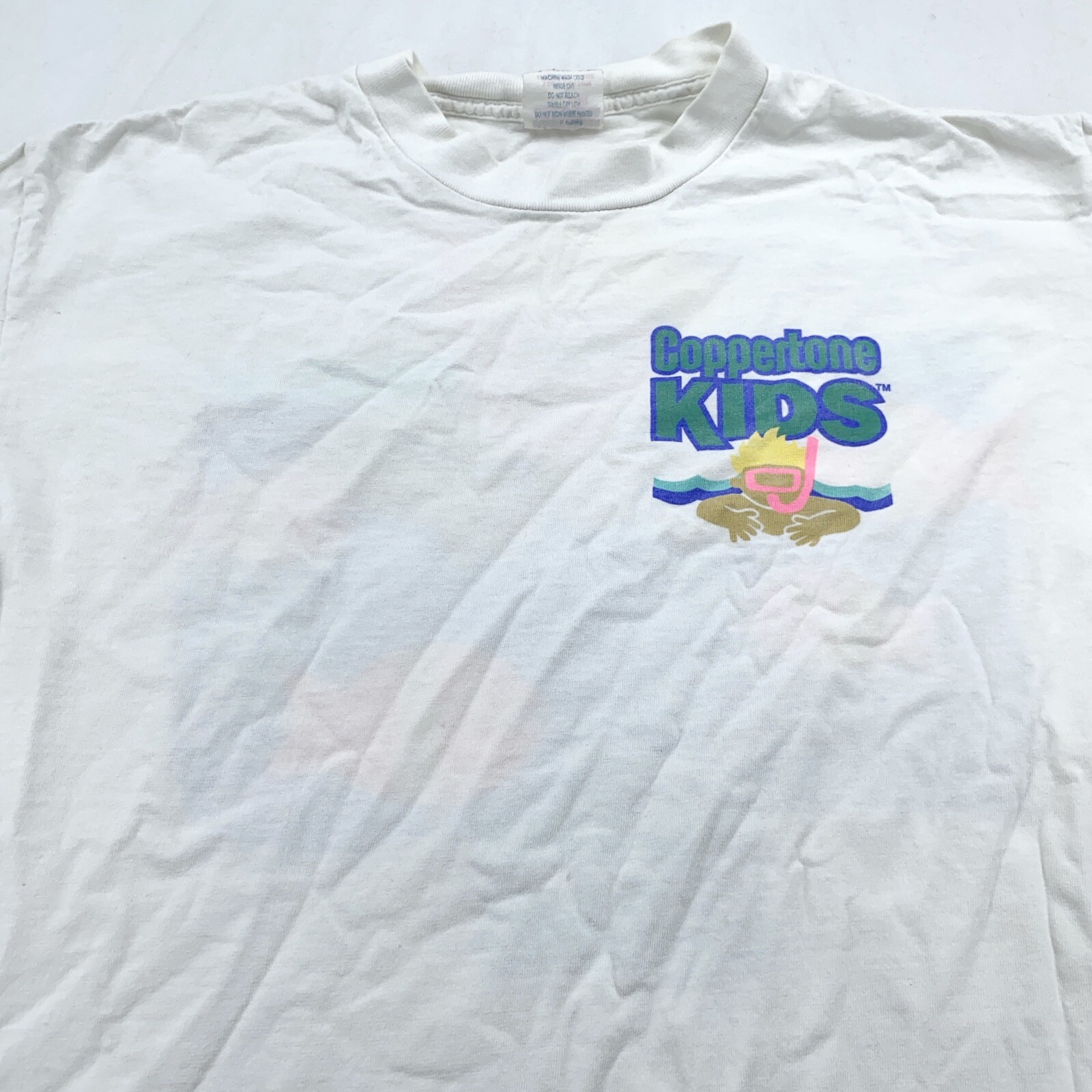 vintage 90s COPPERTONE KIDS SUNSCREEN T-Shirt MEDIUM/LARGE beach scuba fish soft gallery