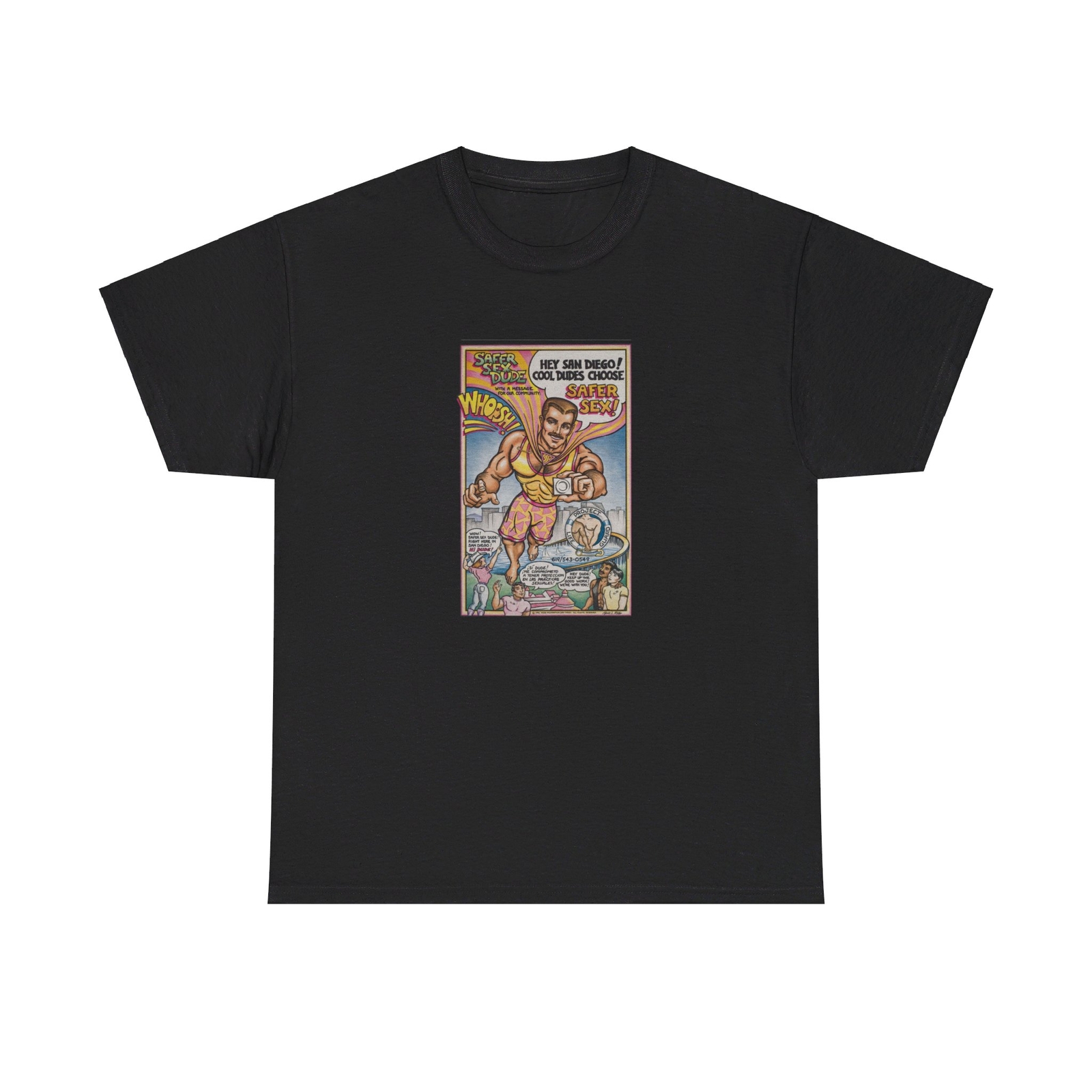Vintage Aids Foundation San Diego Safer Sex Dude Unisex Heavy Cotton T-Shirt gallery
