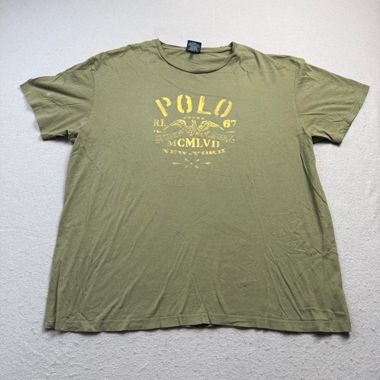 90s Polo Ralph Lauren RL67 Graphic T-Shirt Olive Green XL gallery