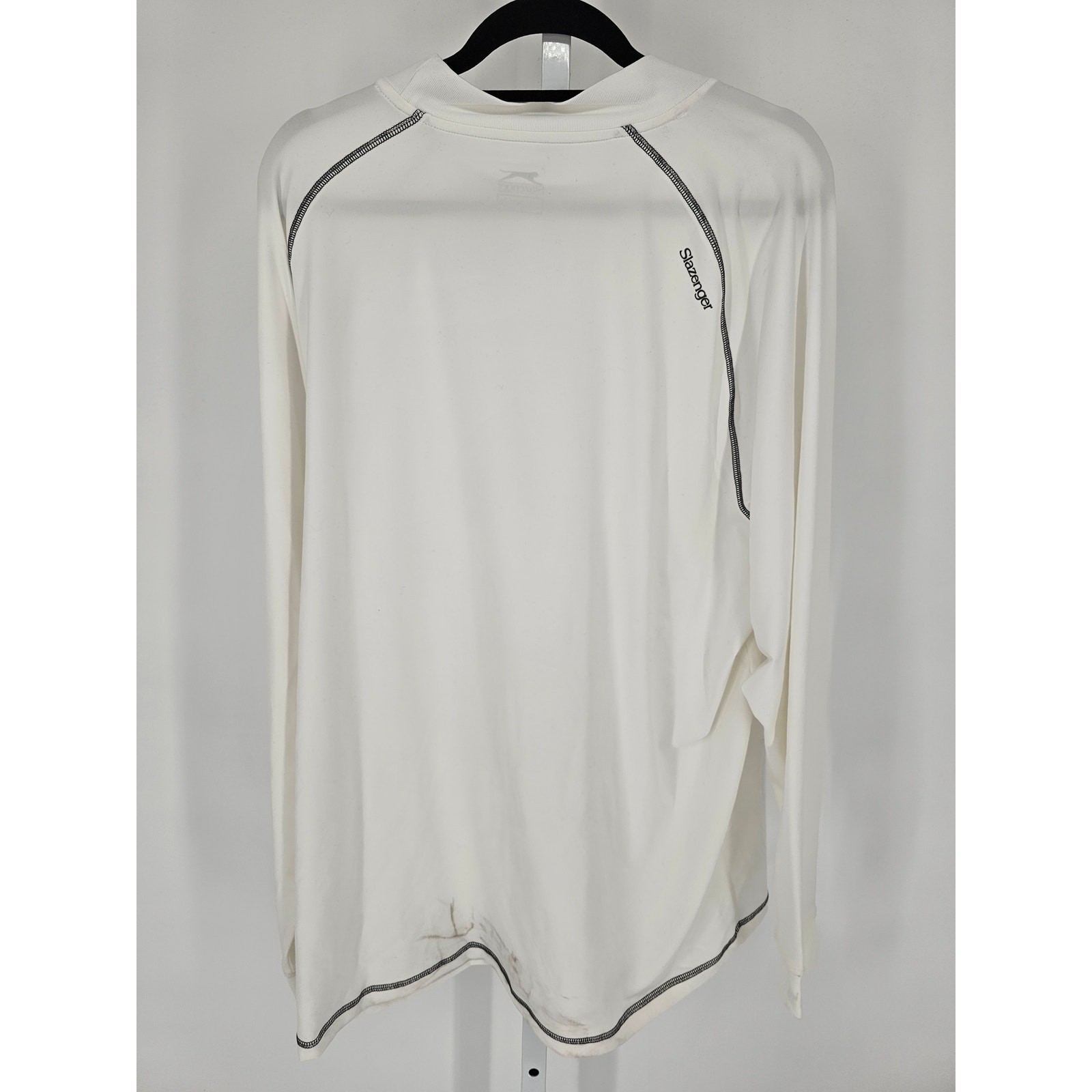 Slazenger Mens Sz XXL Long Sleeve Mock Neck Athletic T Shirt Solid White NEW gallery