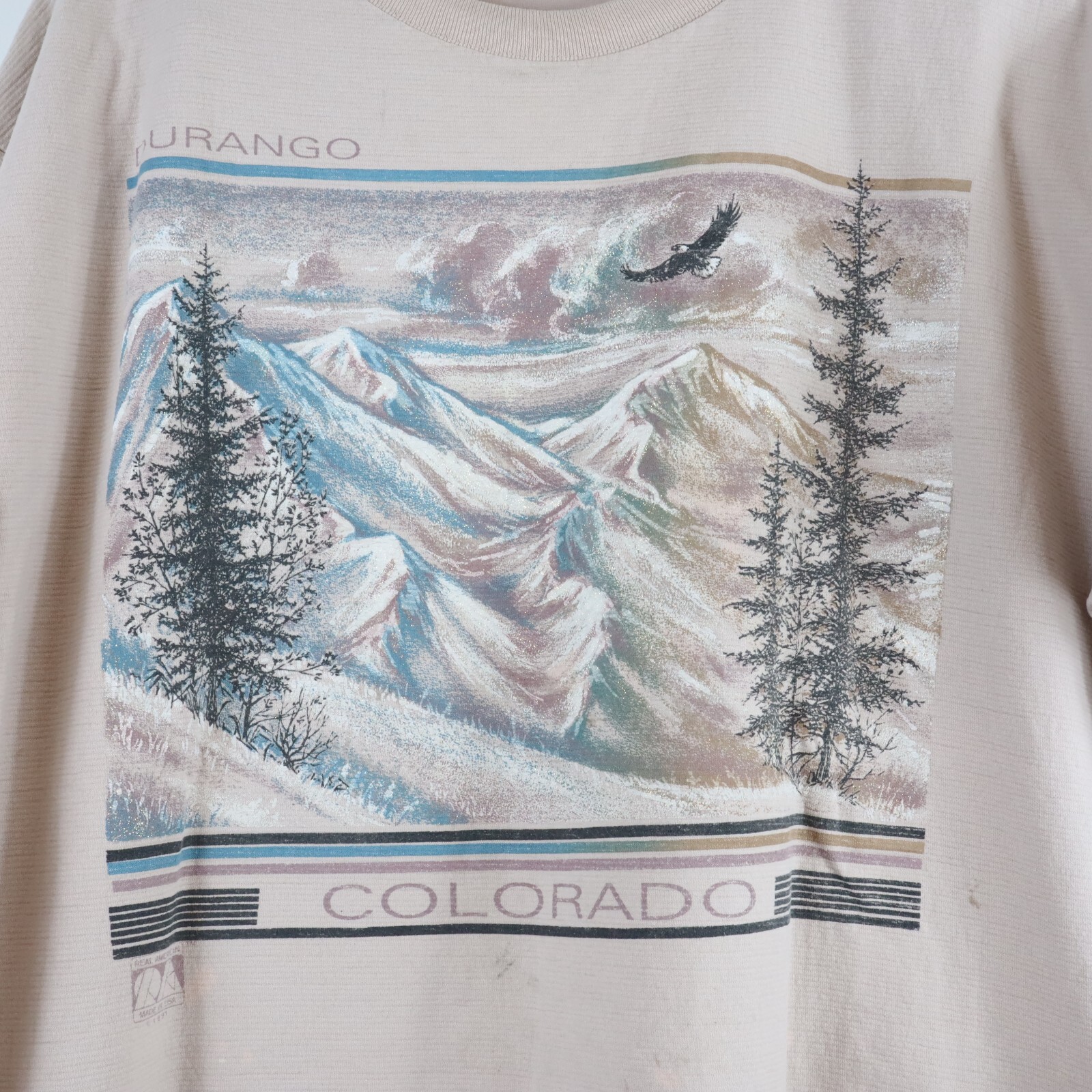 Vintage Durango Colorado Travel Destination Shirt Mountain Tops Scenic 90s XL gallery