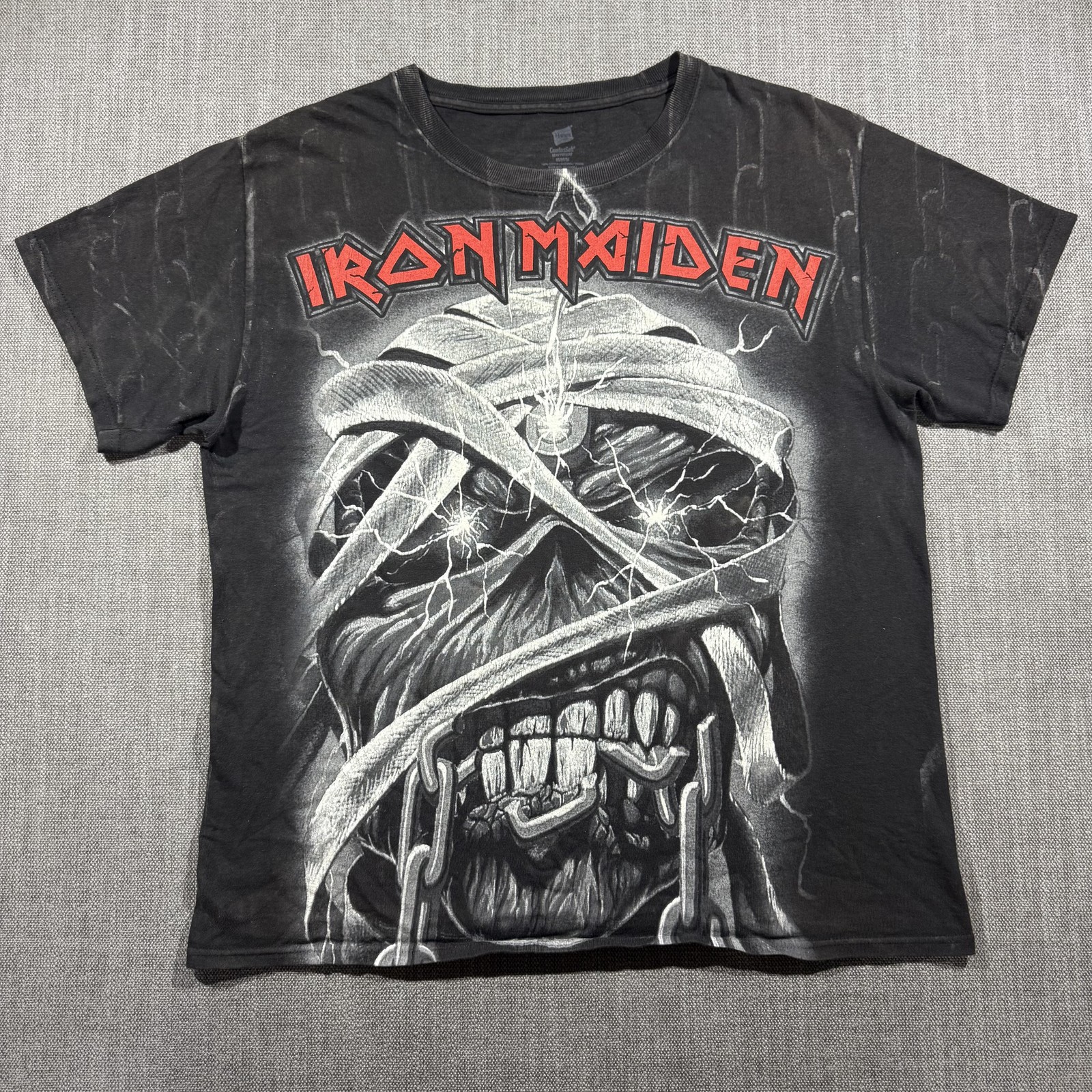Iron Maiden Shirt Mens Medium Black Eddie Chains Metal Band Graphic Tee Hanes gallery