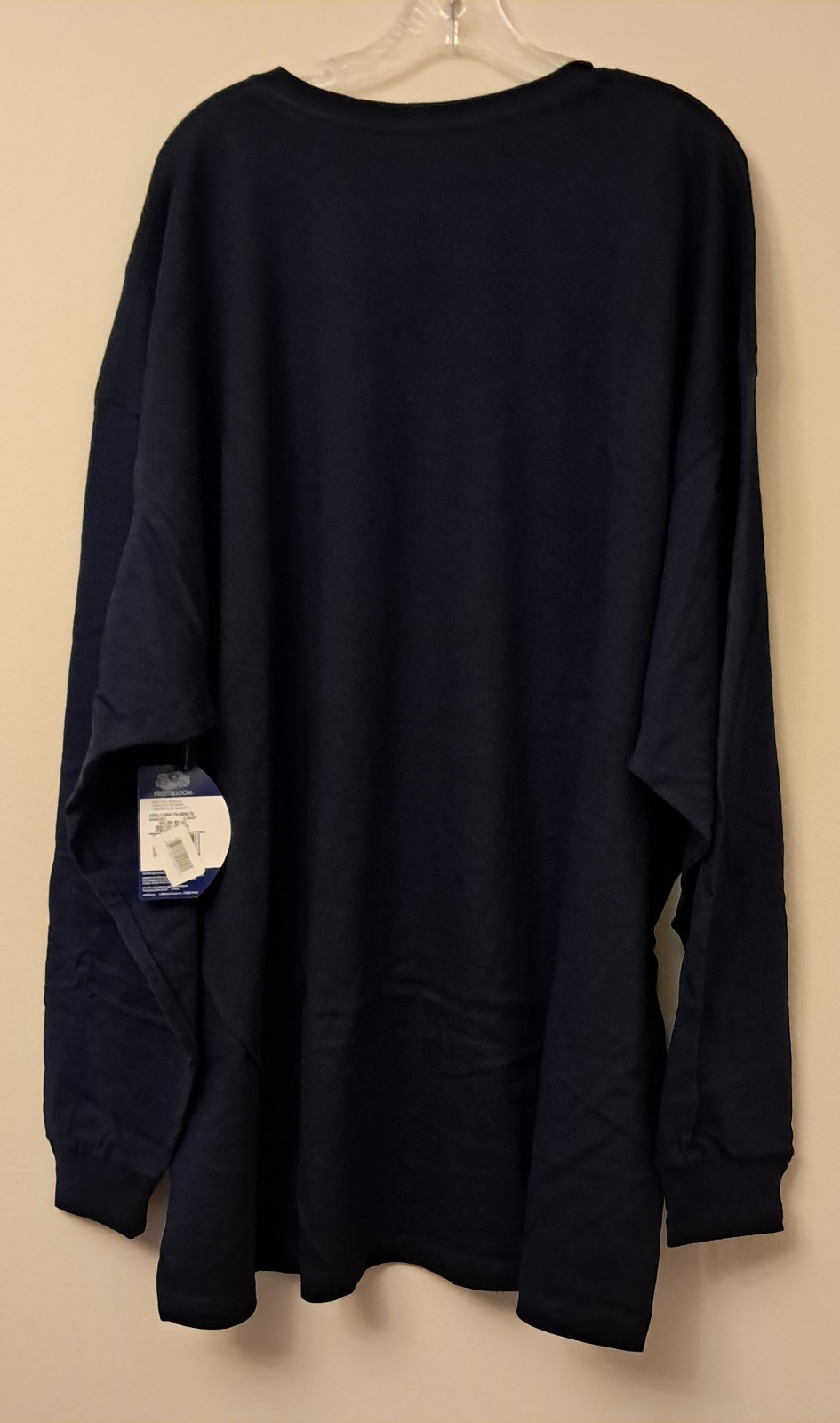 NWT Lot of 2 Fruit of the Loom 4X Navy Blue & Black Ribbed Cuff Cotton T-shirts gallery