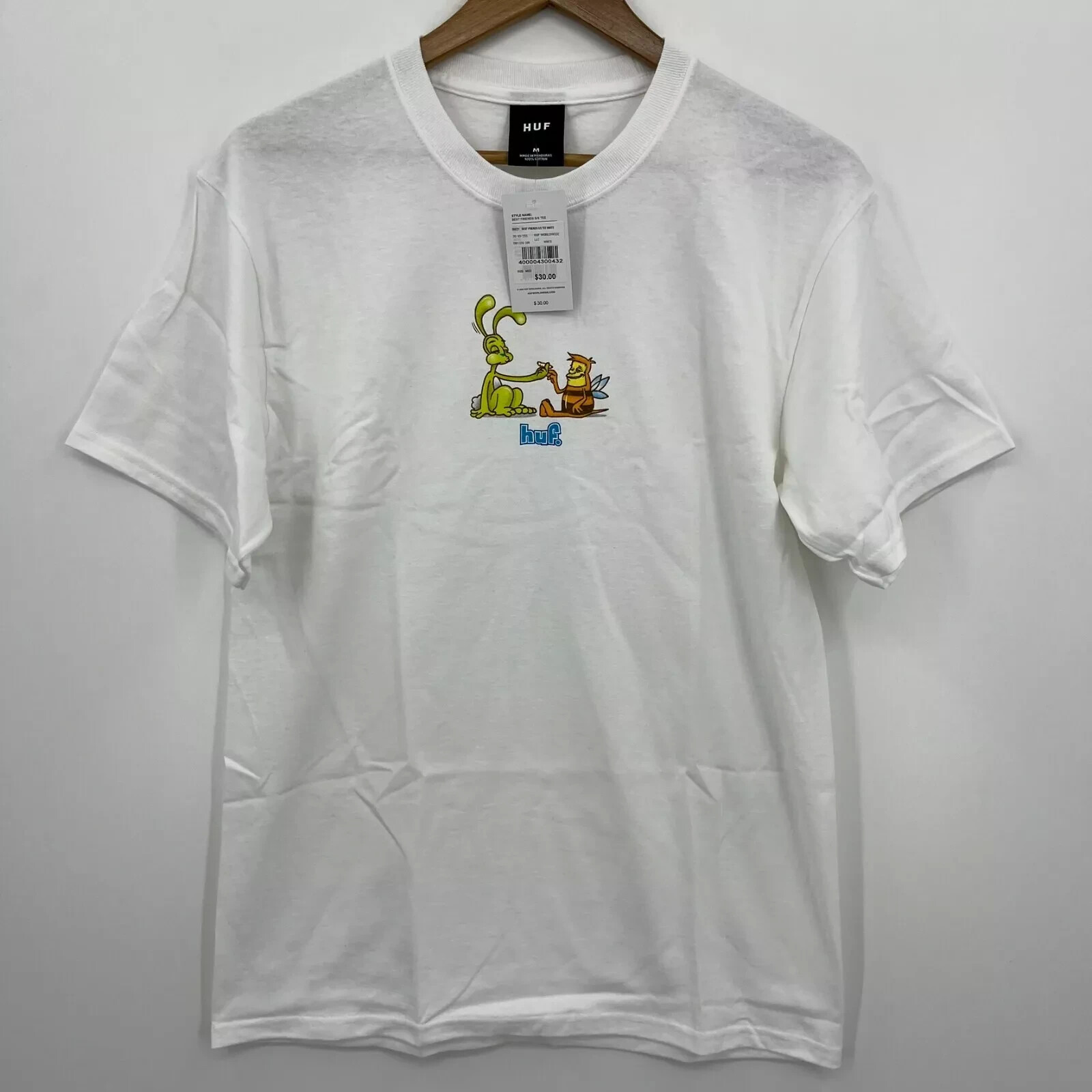HUF Worldwide T-Shirt Men's Size M White Best Friends Graphic Logo New NWT gallery