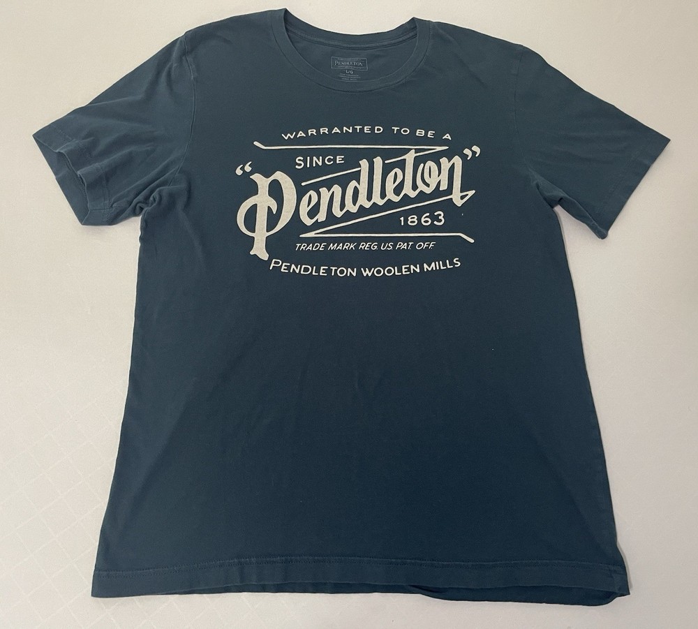Pendleton Cowboy Horse Western Rodeo Woolen Mills Graphic T-Shirt Large Buffalo