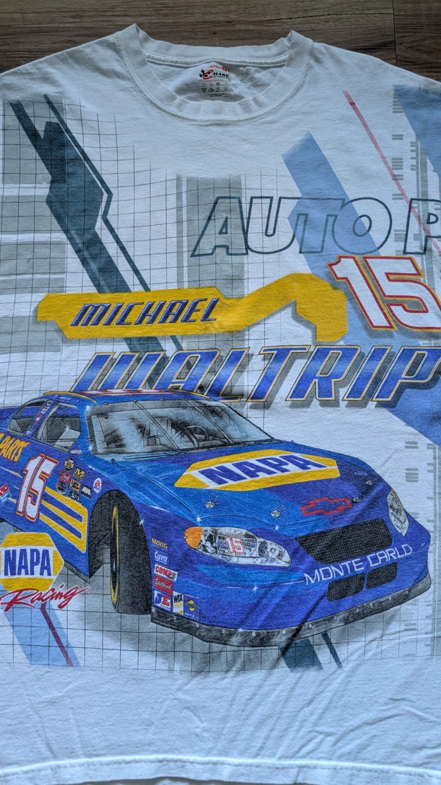 Vintage Michael Waltrip NAPA Racing T Shirt Mens L #15 All Over Print Graphic gallery