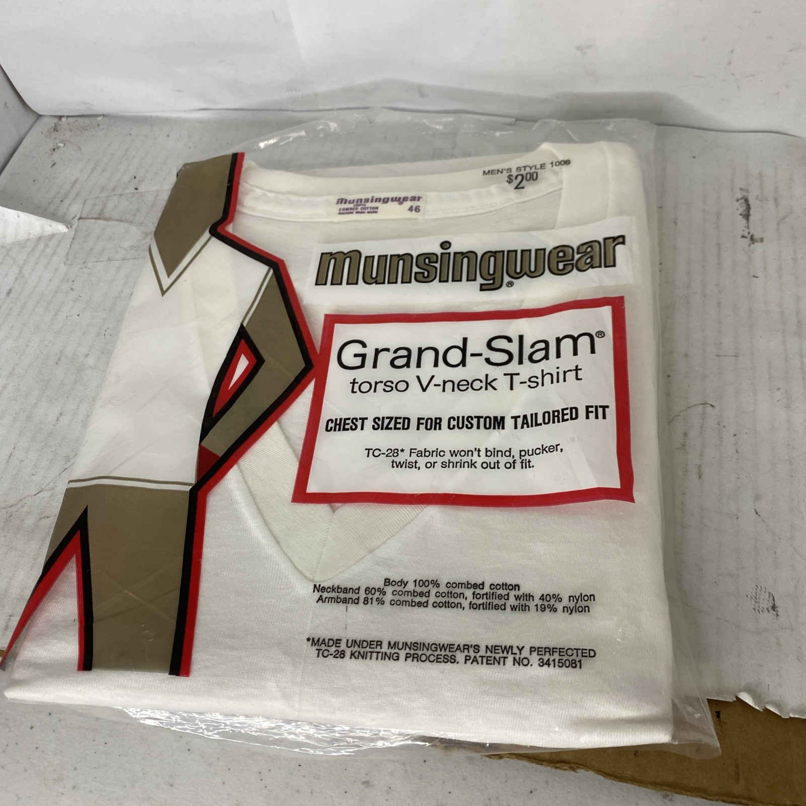 Vintage New Old Stock Munsingwear Grand Slam Torso V-Neck T-Shirts 46 As Picture gallery