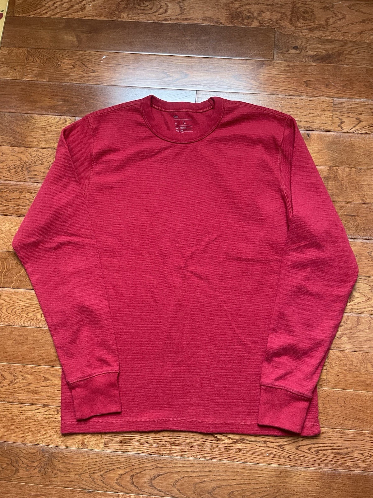 Gap Mens Size Large Red Apple Thermal Waffle Knit Shirt