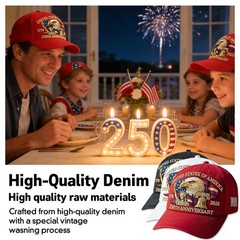 250th Anniversary USA Hat Adjustable United States 250th Anniversary Hat Ret…