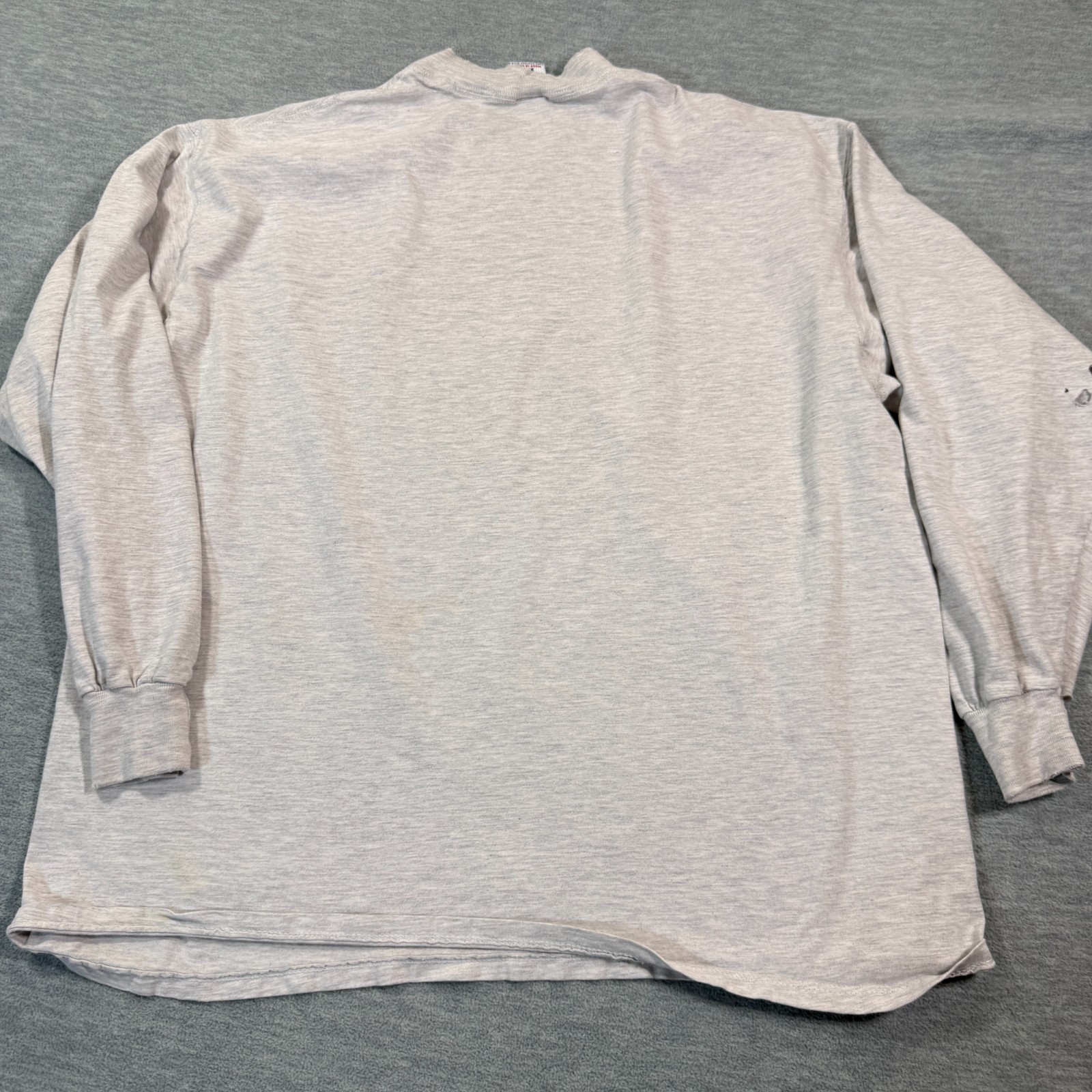 Russell Shirt Men XXL Gray Mock Neck USA Made Vintage Long Sleeve Cotton Blend gallery