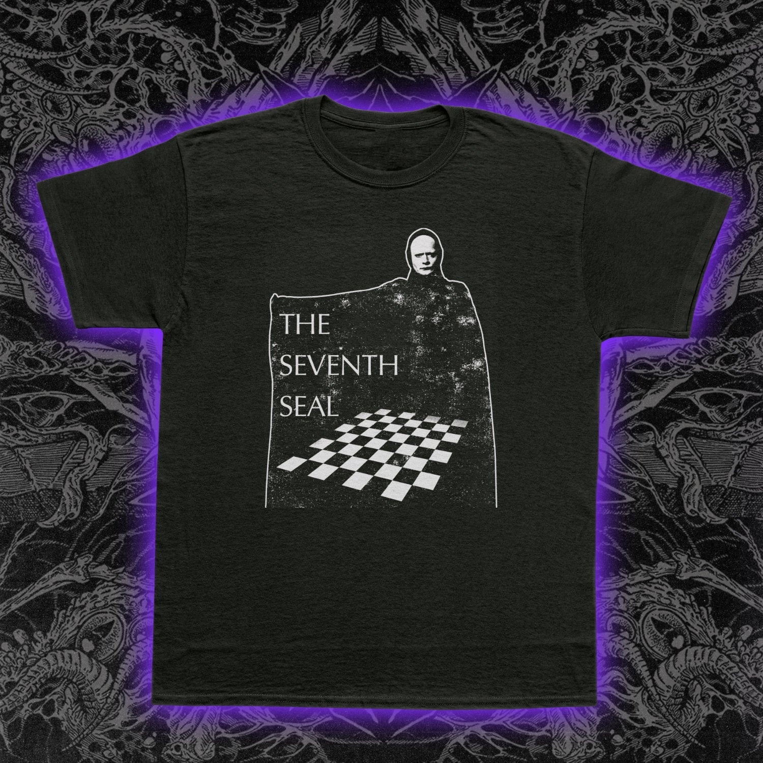 The Seventh Seal T-Shirt Ingmar Bergman Classic Film Death Chess Art Tee