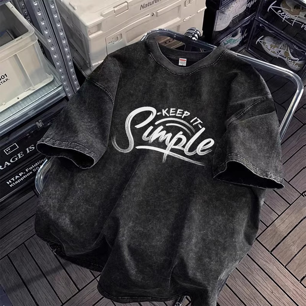 Vintage Letter Graphic T-Shirt 100% Cotton Oversized Streetwear Lace Up Tee gallery