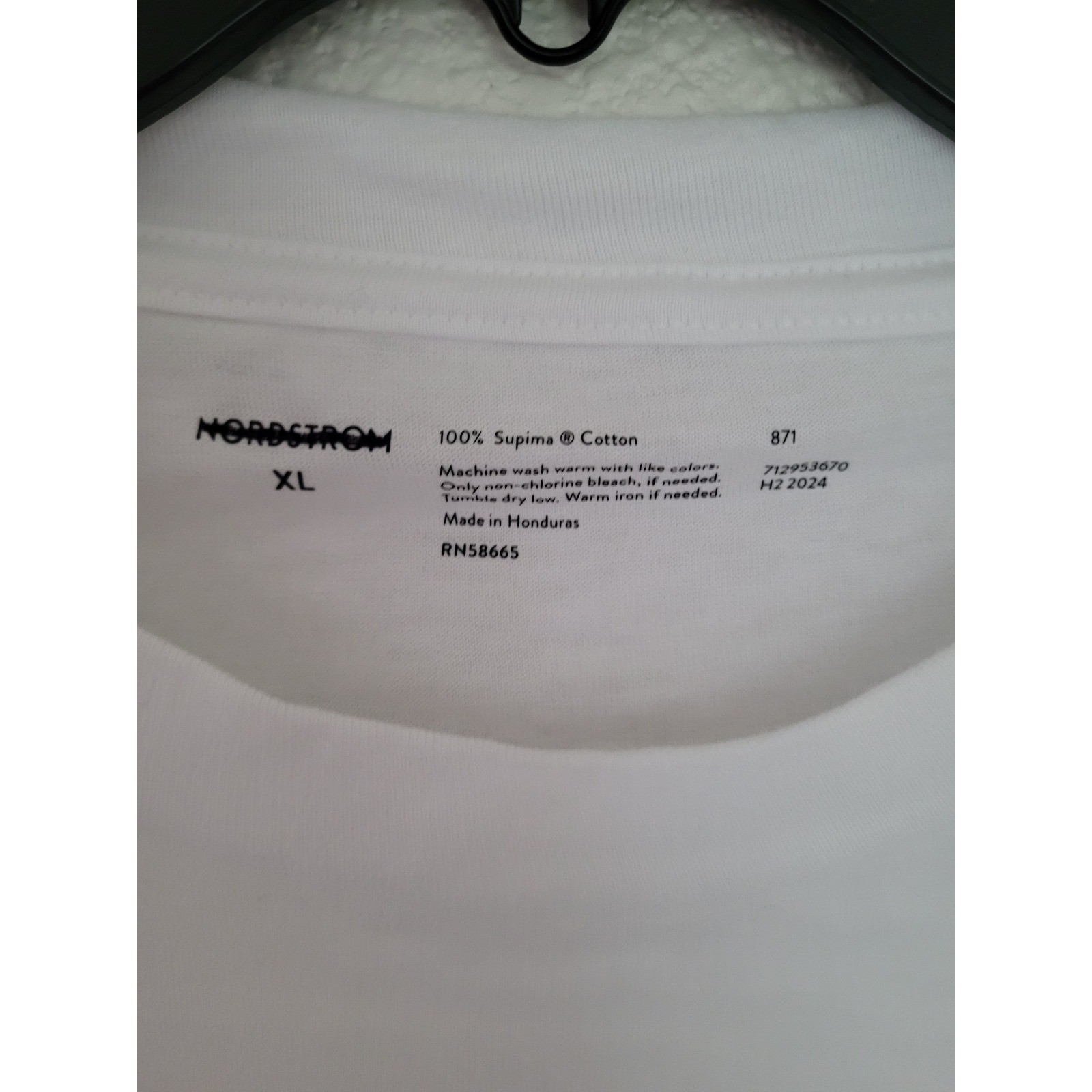 Nordstrom Mens XL White 100% Supima Cotton Short Sleeve Crewneck T-Shirt #22 gallery