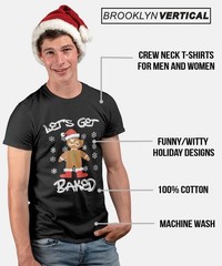 BROOKLYN VERTICAL Funny Christmas Santa Naughty Nice Holiday Short Sleeve Crew N