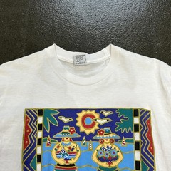 Vintage Tropical Threads Sunset Beach Shirt Mens Medium White Graphic 90s
