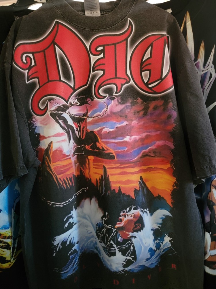 DIO HOLY DIVER ON A SHAKA HEAVYWEIGHT GARMET DYED T SHIRT “MODERN”