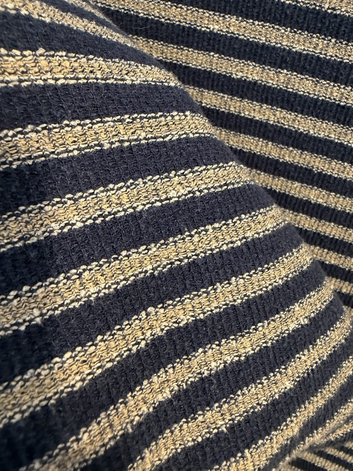 PacSun Striped Knit T Shirt Men’s M Navy Beige Short Sleeve Cotton gallery