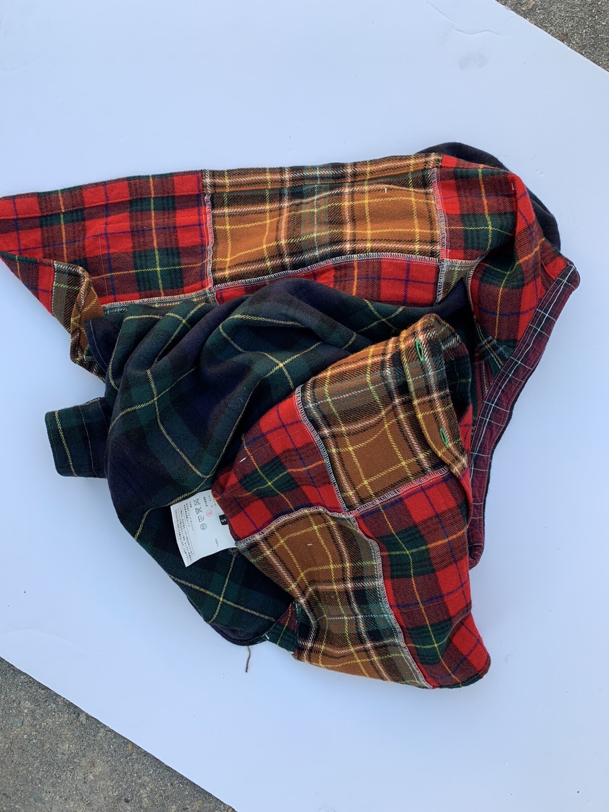 Comme Des Garçons Ganryu 2013 Fall/Winter Shirt Wool Rare Patchwork Flannel Sz S gallery
