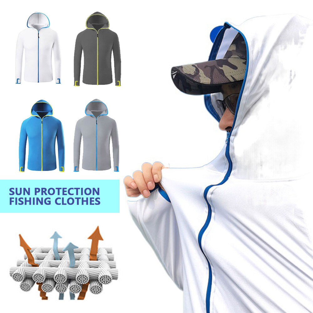 UPF 50+ Men UV Protection Jacket T-Shirt Hoodie Long Sleeve Outdoor Fishing Tops gallery