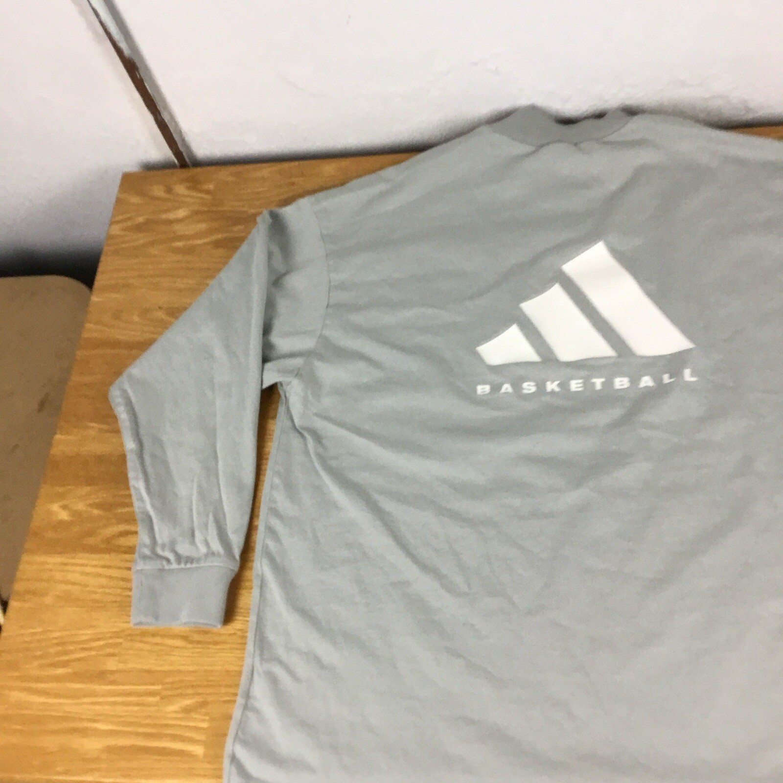 Adidas Basketball Mens Large Gray Mock Neck Long Sleeve Graphic T-Shirt L gallery