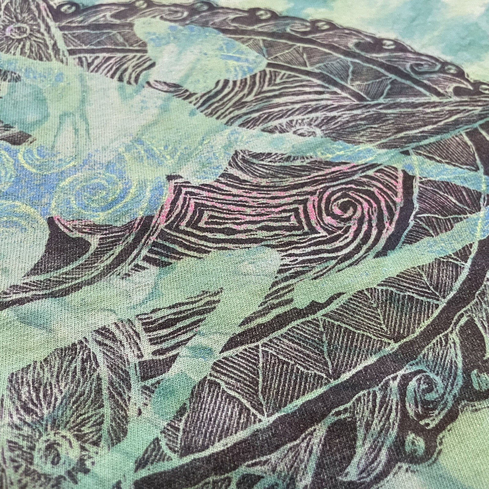 Vintage 90s Ocean Pacific T Shirt Size Large XL Surf Beach OP Tie Dye Art AOP gallery