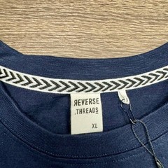 NWT Reverse Threads Blue Pocket Tee Colorblock Sleeve T-Shirt XL