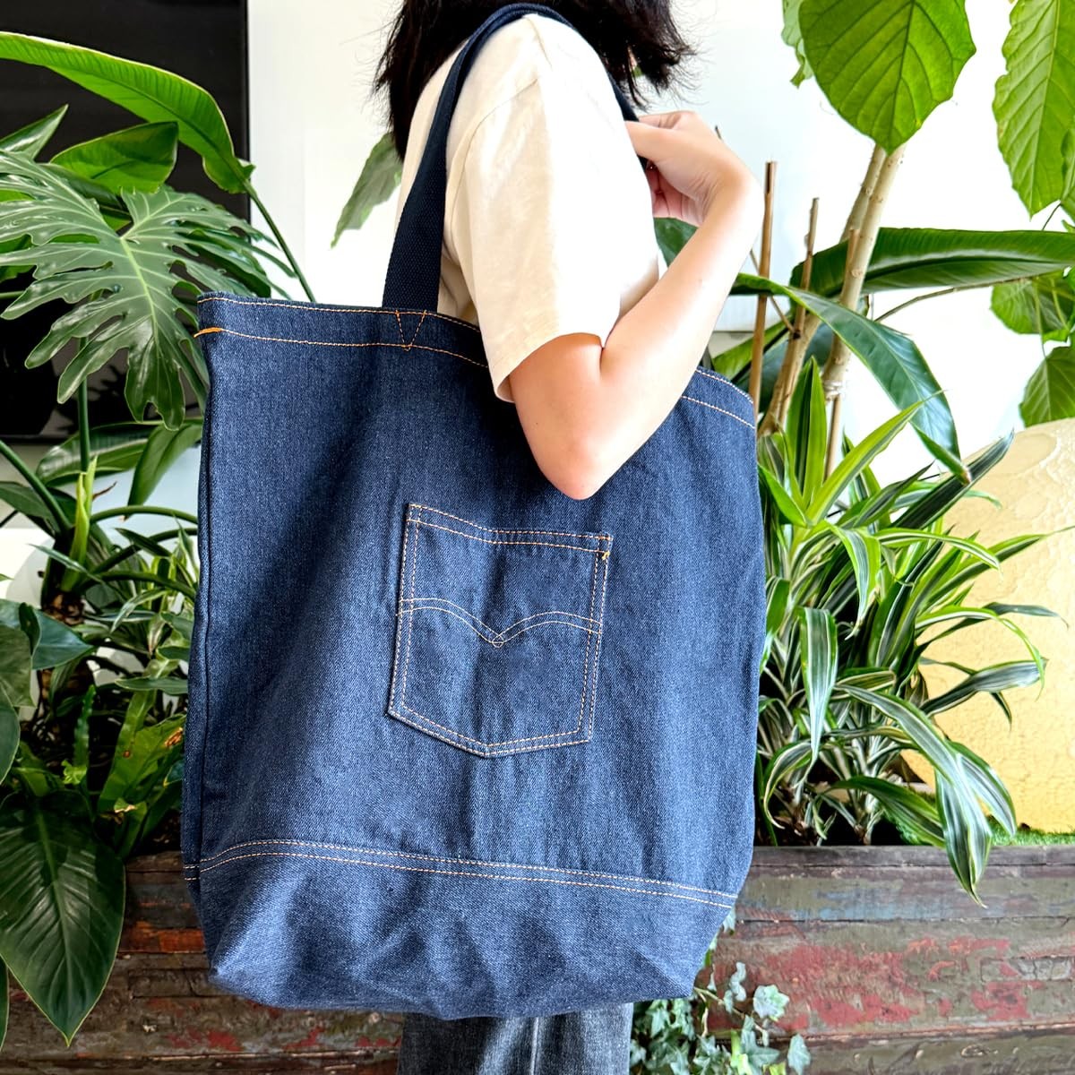 Denim Tote Bag, Denim Handbags for Women, Casual Hobo Tote Shoulder Bags, Ret... gallery