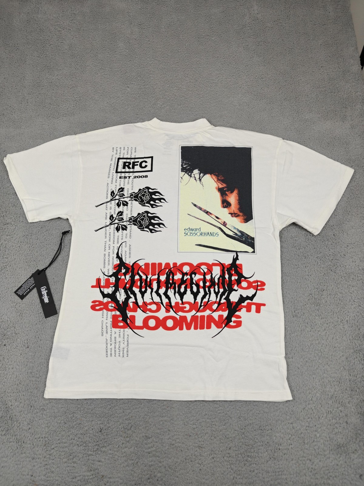 Civil Regime Edward Scissorhands Shirt Mens Medium Butter Oversized Graphic Tee