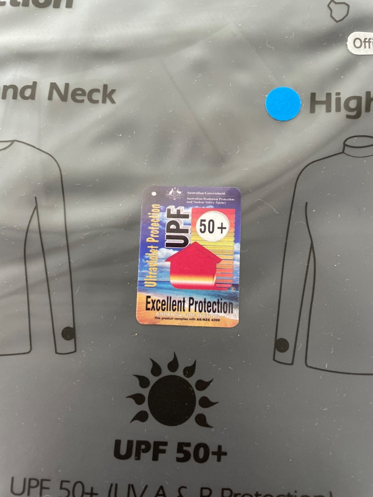 SPArms Men High Neck Sun Protection Body Shirt Size Large UPF 50+ Black Outdoor gallery