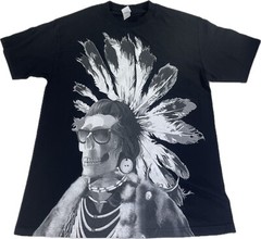 Alstyle Men’s Size Large Black with Indian Skull Graphics