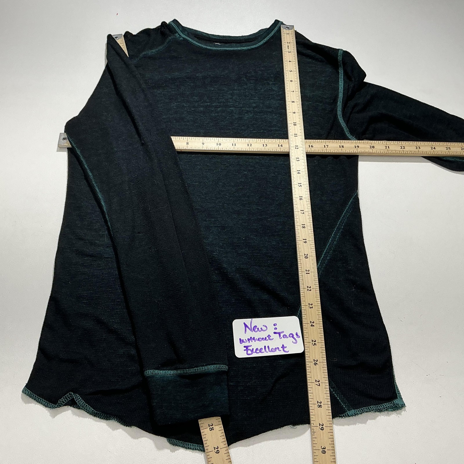 Volcom Shirt Mens Medium Green Burnout Thermal Semi Sheer Long Sleeve Crewneck gallery