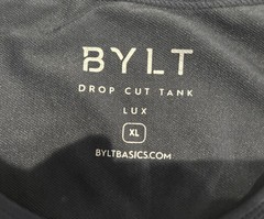 BYLT Premium Basics Lux Drop Cut Tank Mens XL Navy Blue White Colorblock Shirt