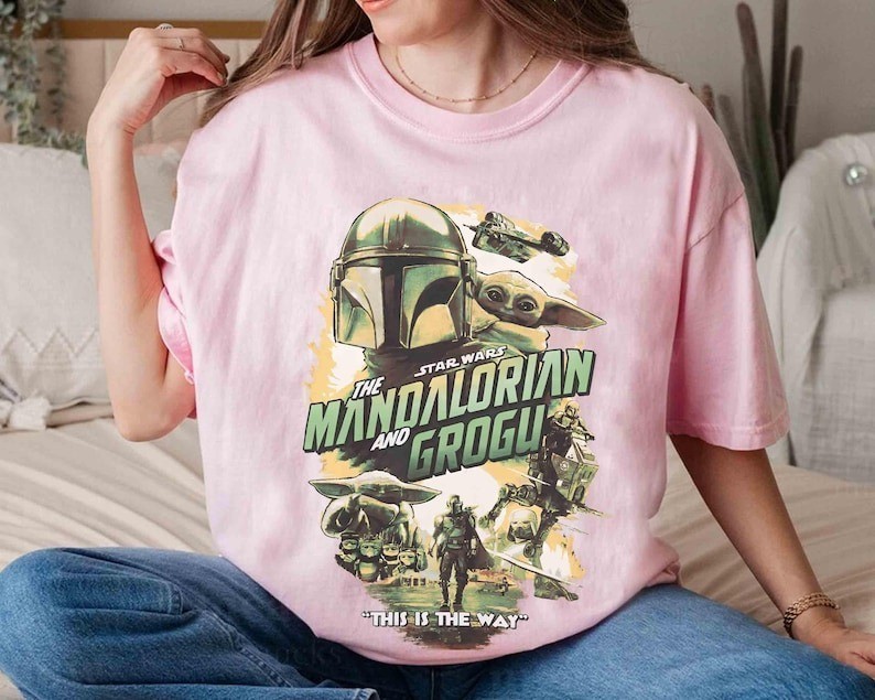 Vintage The Mandalorian And Grogu T-Shirt S-5XL gallery